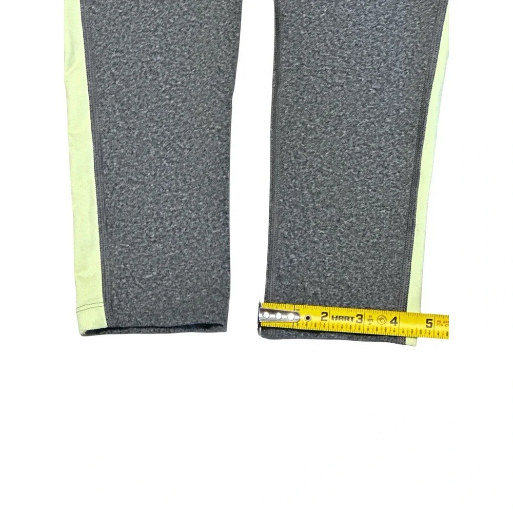 The North Face Side Stripe Women's Leggings Size M Gray/Lime Logo/Stripe RN61661